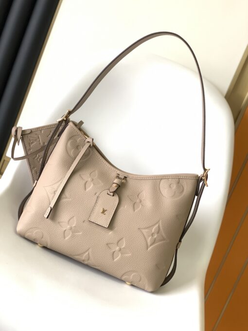 LV高仿女士單肩包奶茶色Monogram壓紋百搭款