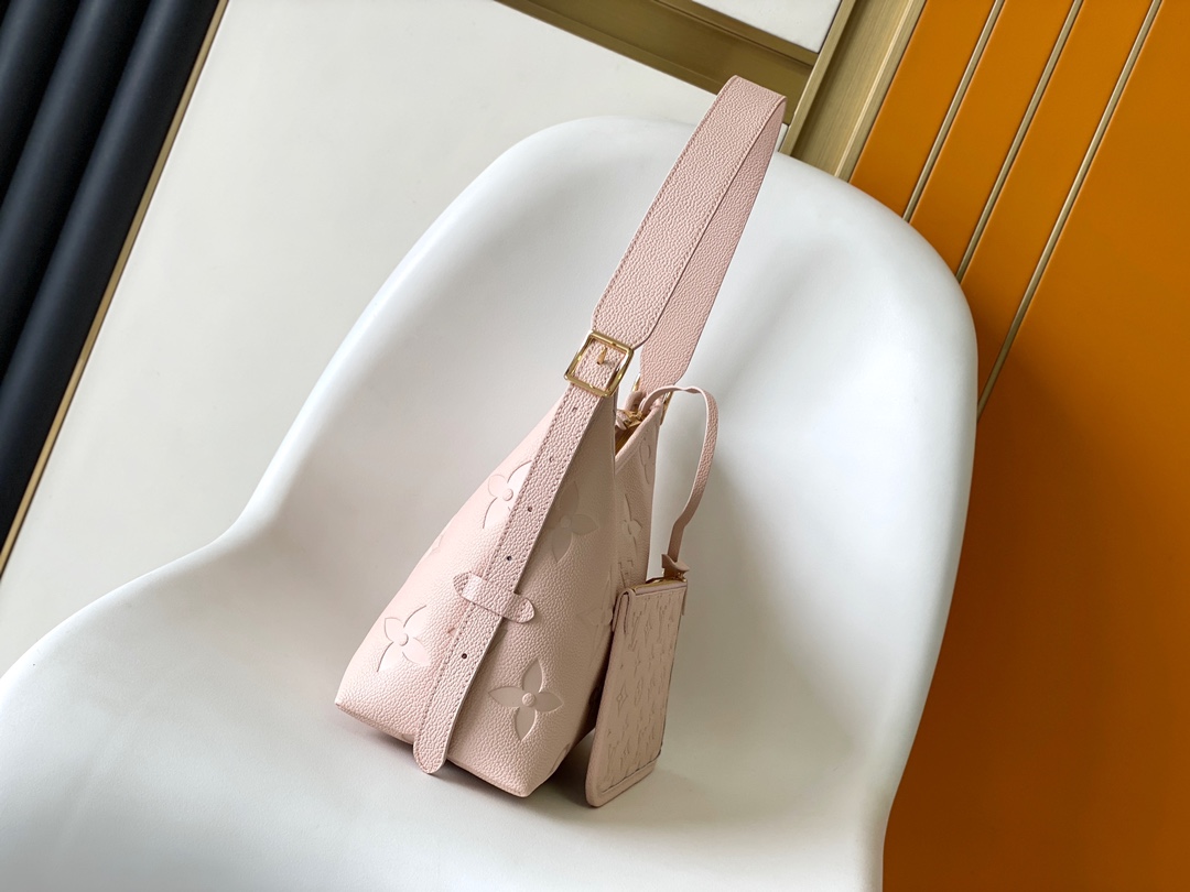 LV高仿女士單肩包櫻花粉Monogram壓紋甜美款｜歐美奢侈品精品推薦