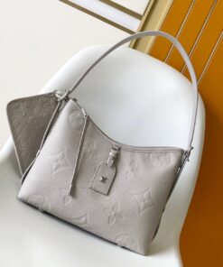 LV高仿女士單肩包霧灰色Monogram壓紋簡約款