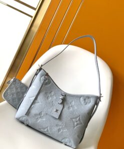 LV高仿女士單肩包米白花紋焦糖色Monogram款