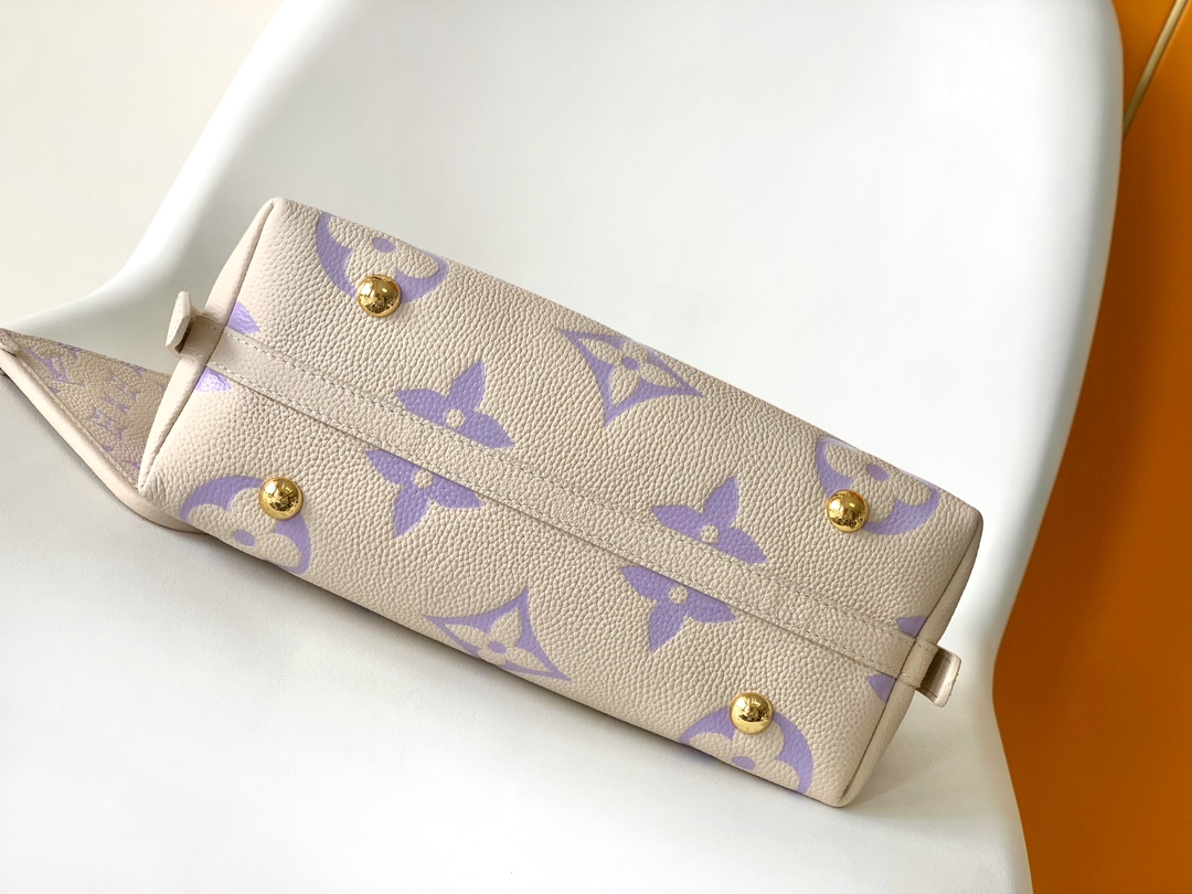 LV高仿女士單肩包紫花紋米色Monogram清新款｜歐美奢侈品精品推薦