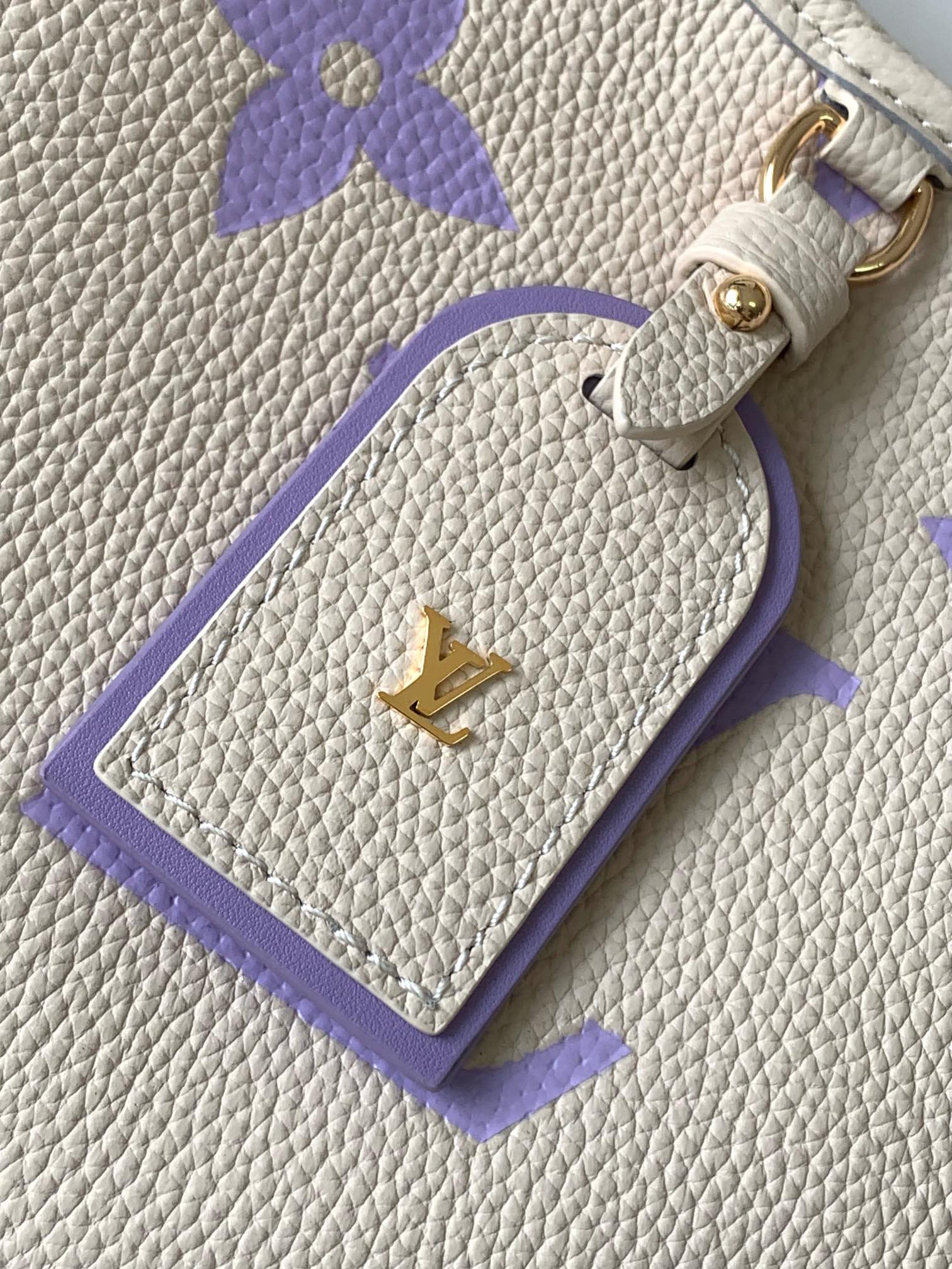 LV高仿女士單肩包紫花紋米色Monogram清新款｜歐美奢侈品精品推薦