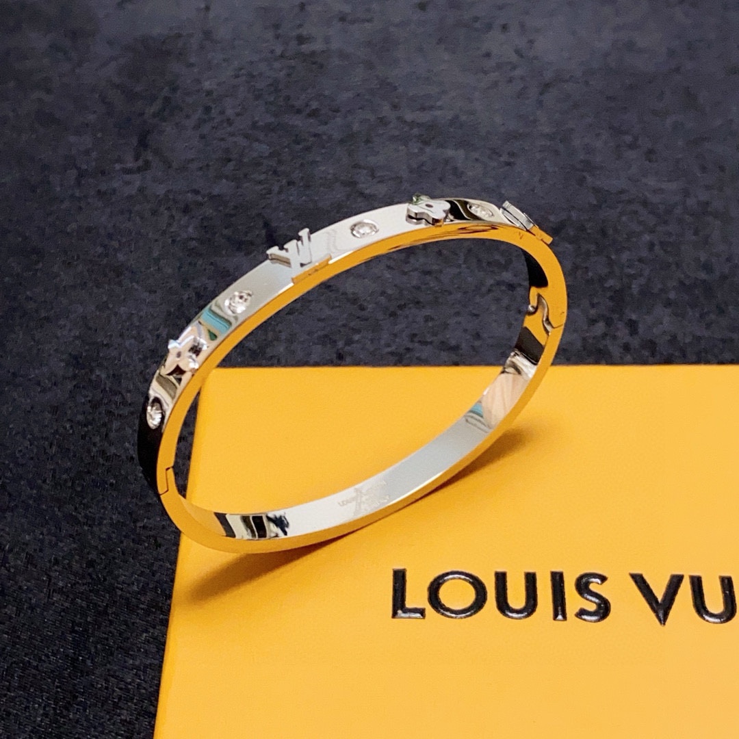 LV高仿男女款手鐲雙色金屬鑽飾設計時尚款｜歐美奢侈品精品推薦