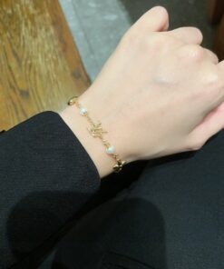 LV原單女士金色珍珠串飾手鍊精緻百搭法式優雅款