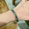 LV原單Monogram皮革拼接銀色手環時尚百搭款｜歐美奢侈品精品推薦