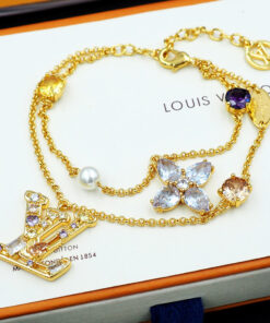 LV一比一女士手鏈多彩鑽石點綴華麗精緻款