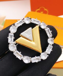 LV一比一胸針幾何Logo鑽飾圓形設計精品款