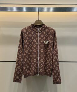 LV 高仿 女士針織外套 全拉鍊設計 經典老花款