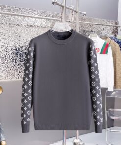 LV高仿經典老花袖毛衣男裝設計感潮流版型人氣款式