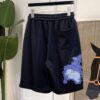 LV高仿黑色短褲刺繡Logo設計感休閒抽繩棉褲舒適實穿推薦款｜歐美奢侈品精品推薦