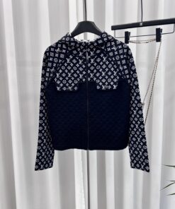 LV 高仿 男士連帽外套 經典Monogram拼接設計