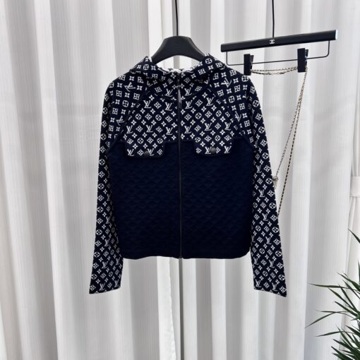 LV 高仿 男士連帽外套 經典Monogram拼接設計