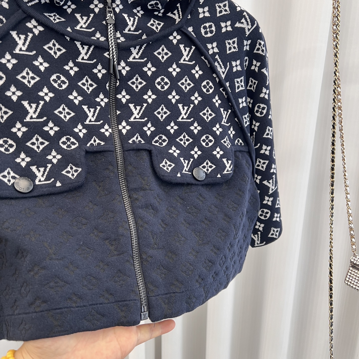 LV 原單 女士短款外套 Monogram拼接連帽設計｜歐美奢侈品精品推薦