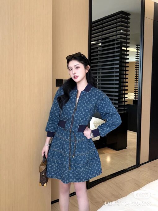 LV A貨女士牛仔連衣裙時尚收腰百搭款式2025新作