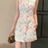 LV 高仿 女士無袖連衣裙 彩色老花 時尚修身款｜歐美奢侈品精品推薦