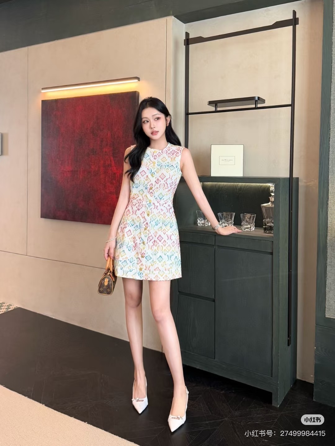 LV 高仿 女士無袖連衣裙 彩色老花 時尚修身款｜歐美奢侈品精品推薦