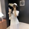 LV 高仿純白短袖連衣裙 百搭清新氣質款｜歐美奢侈品精品推薦