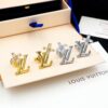 LV Logo鑲鑽花朵耳釘 銀色金色時尚百搭款｜歐美奢侈品精品推薦