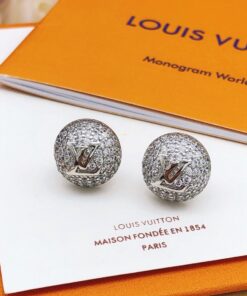 LV高仿女士耳環滿鑽圓形設計奢華亮眼百搭