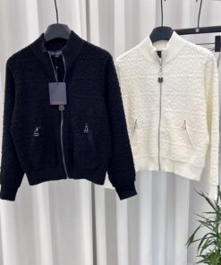 LV A貨女士針織外套雙色拉鍊設計百搭款