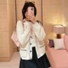 LV高仿女士針織開襟外套米白色百搭氣質款｜歐美奢侈品精品推薦