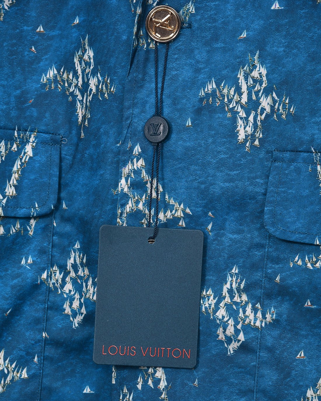 LV 原單男士西裝外套 藍色Monogram印花 商務與休閒兼具｜歐美奢侈品精品推薦