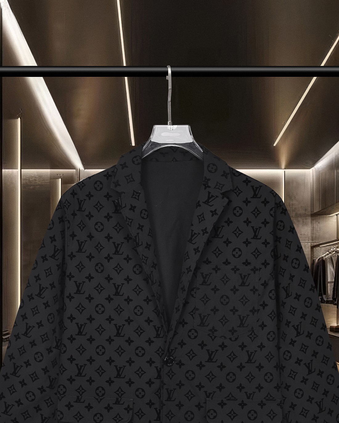 LV A貨男士西裝外套 黑色Monogram全印花 商務休閒百搭款｜歐美奢侈品精品推薦