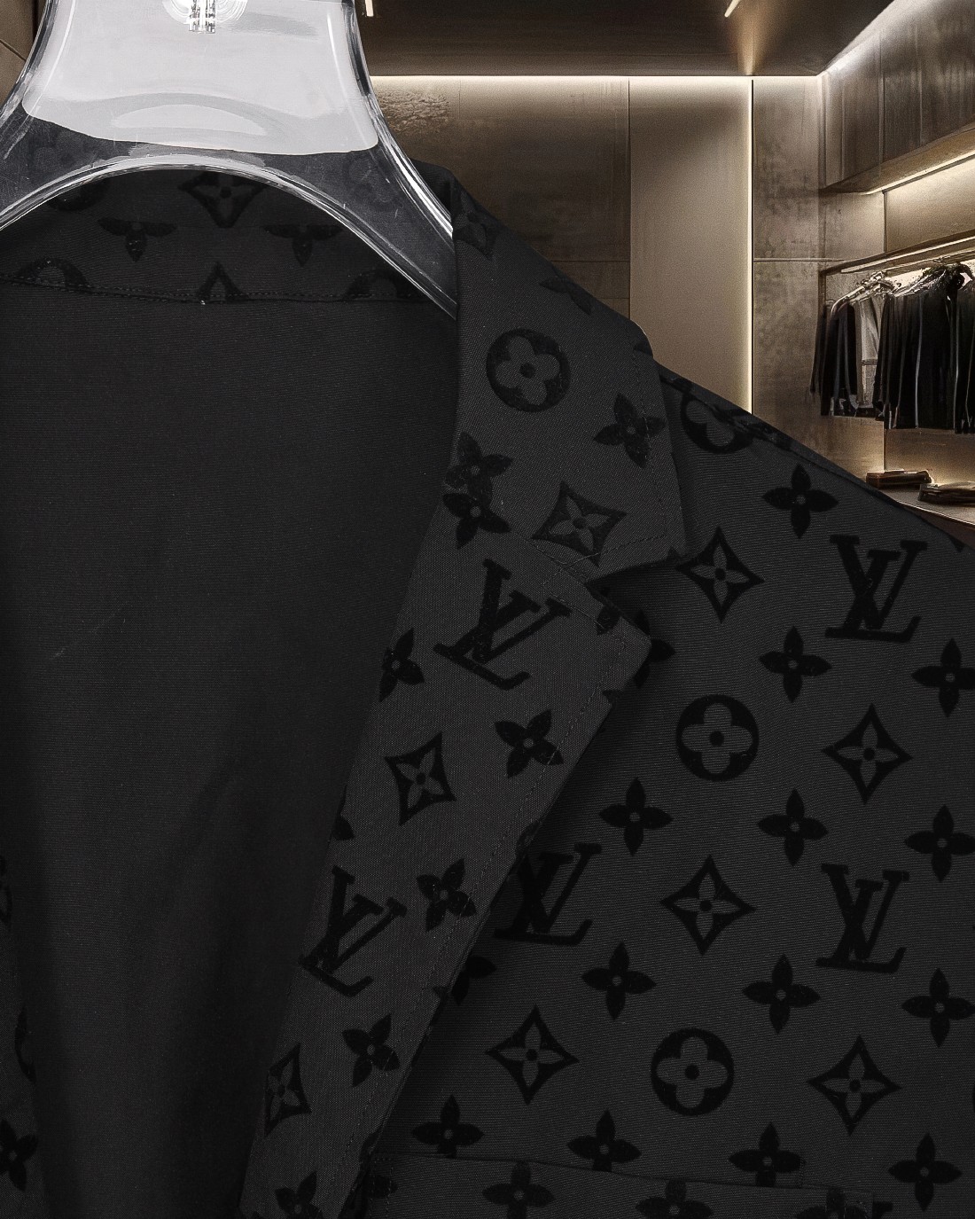 LV A貨男士西裝外套 黑色Monogram全印花 商務休閒百搭款｜歐美奢侈品精品推薦