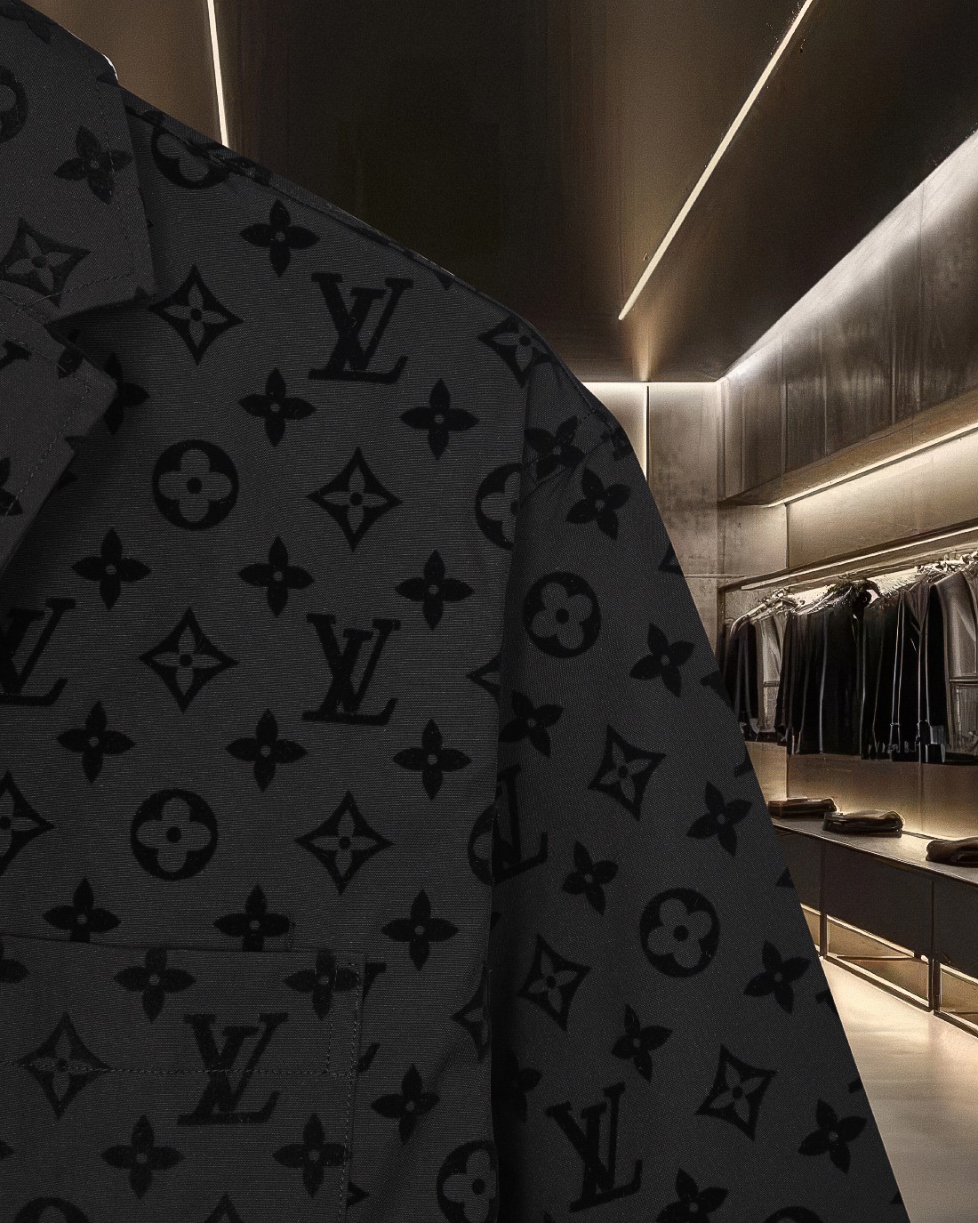 LV A貨男士西裝外套 黑色Monogram全印花 商務休閒百搭款｜歐美奢侈品精品推薦
