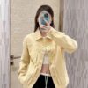 LV 原單女士外套淡黃色牛仔短版設計百搭休閒風｜歐美奢侈品精品推薦