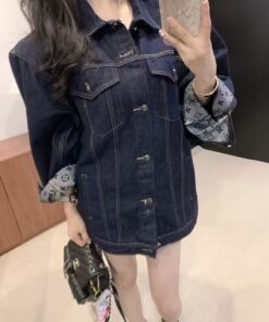 LV 一比一深色牛仔外套 女士休閒寬鬆百搭款