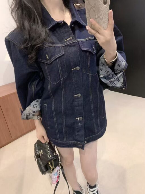 LV 一比一深色牛仔外套 女士休閒寬鬆百搭款