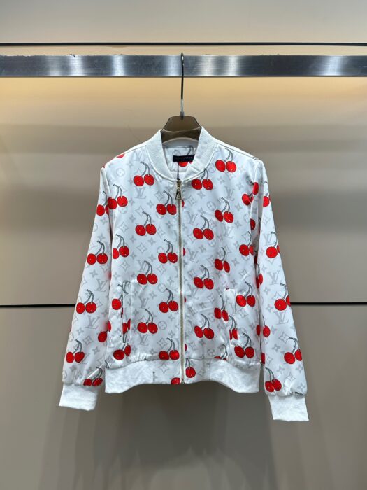 LV 一比一櫻桃印花外套 女士休閒百搭拉鍊款｜歐美奢侈品精品推薦