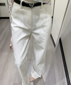 LV高仿女士白色牛仔褲直筒剪裁百搭時尚款