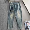 LV A貨男士牛仔褲彩色刺繡做舊街頭潮流款｜歐美奢侈品精品推薦