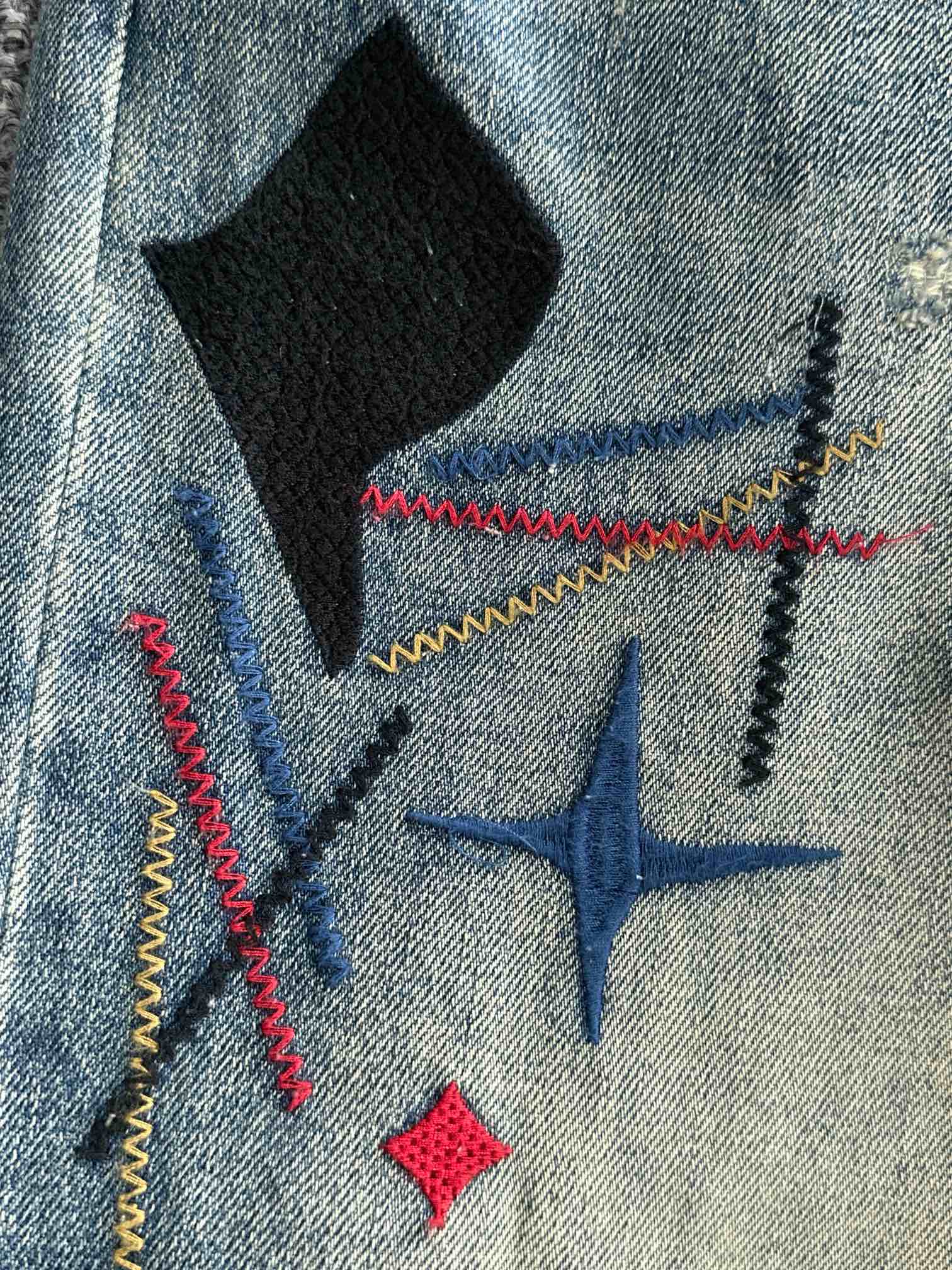 LV A貨男士牛仔褲彩色刺繡做舊街頭潮流款｜歐美奢侈品精品推薦