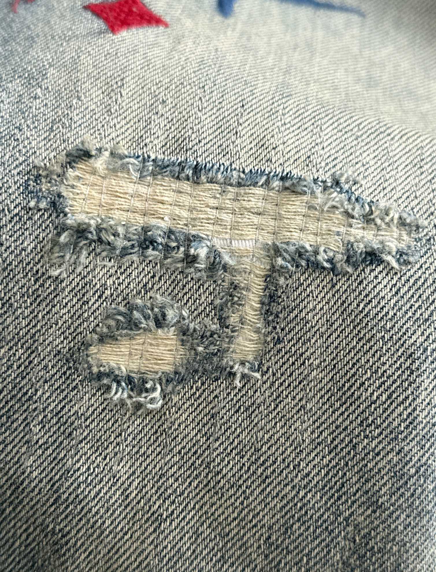LV A貨男士牛仔褲彩色刺繡做舊街頭潮流款｜歐美奢侈品精品推薦