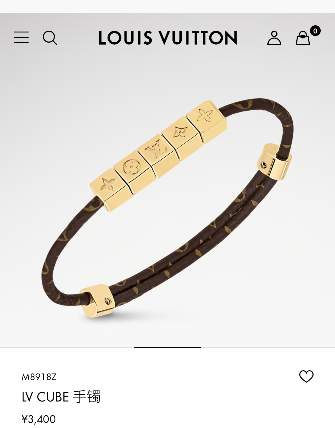 LV高仿Monogram皮繩方塊手環金色經典百搭飾品｜歐美奢侈品精品推薦