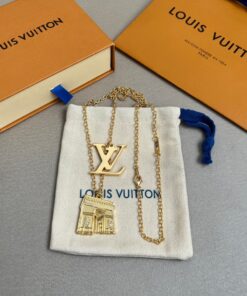 LV高仿女士項鍊時尚金色吊墜設計百搭精品款