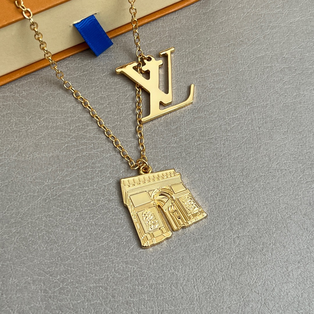 LV高仿女士項鍊時尚金色吊墜設計百搭精品款｜歐美奢侈品精品推薦