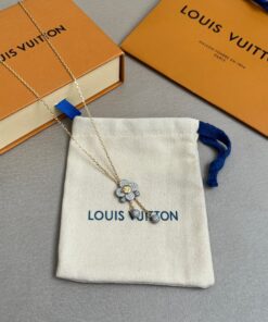 LV高仿女士項鍊Monogram花卉吊墜精緻優雅款