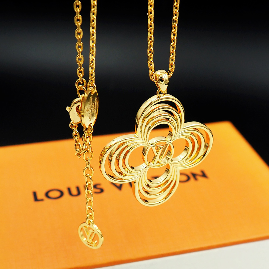 LV 一比一花卉圖騰項鍊 金色銀色精品百搭飾品｜歐美奢侈品精品推薦