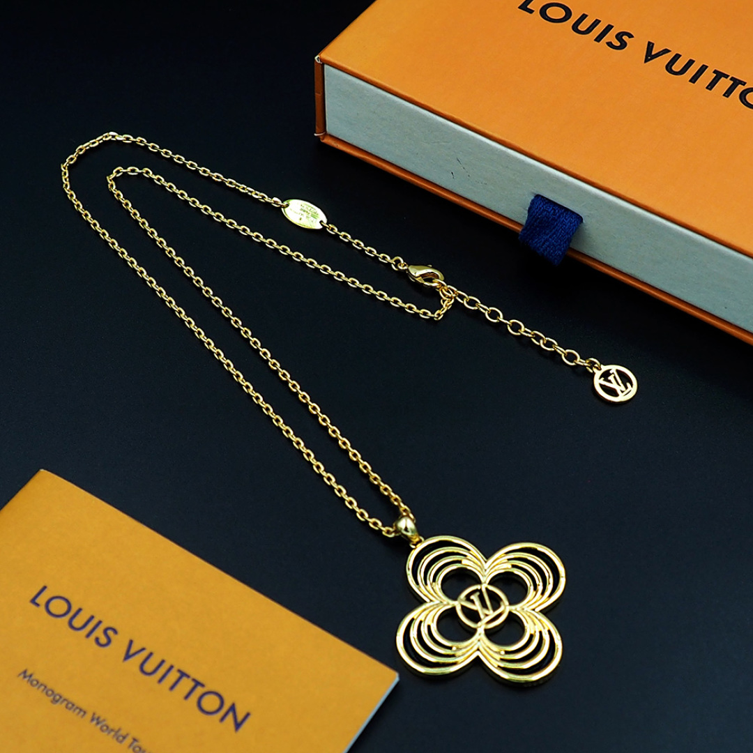 LV 一比一花卉圖騰項鍊 金色銀色精品百搭飾品｜歐美奢侈品精品推薦