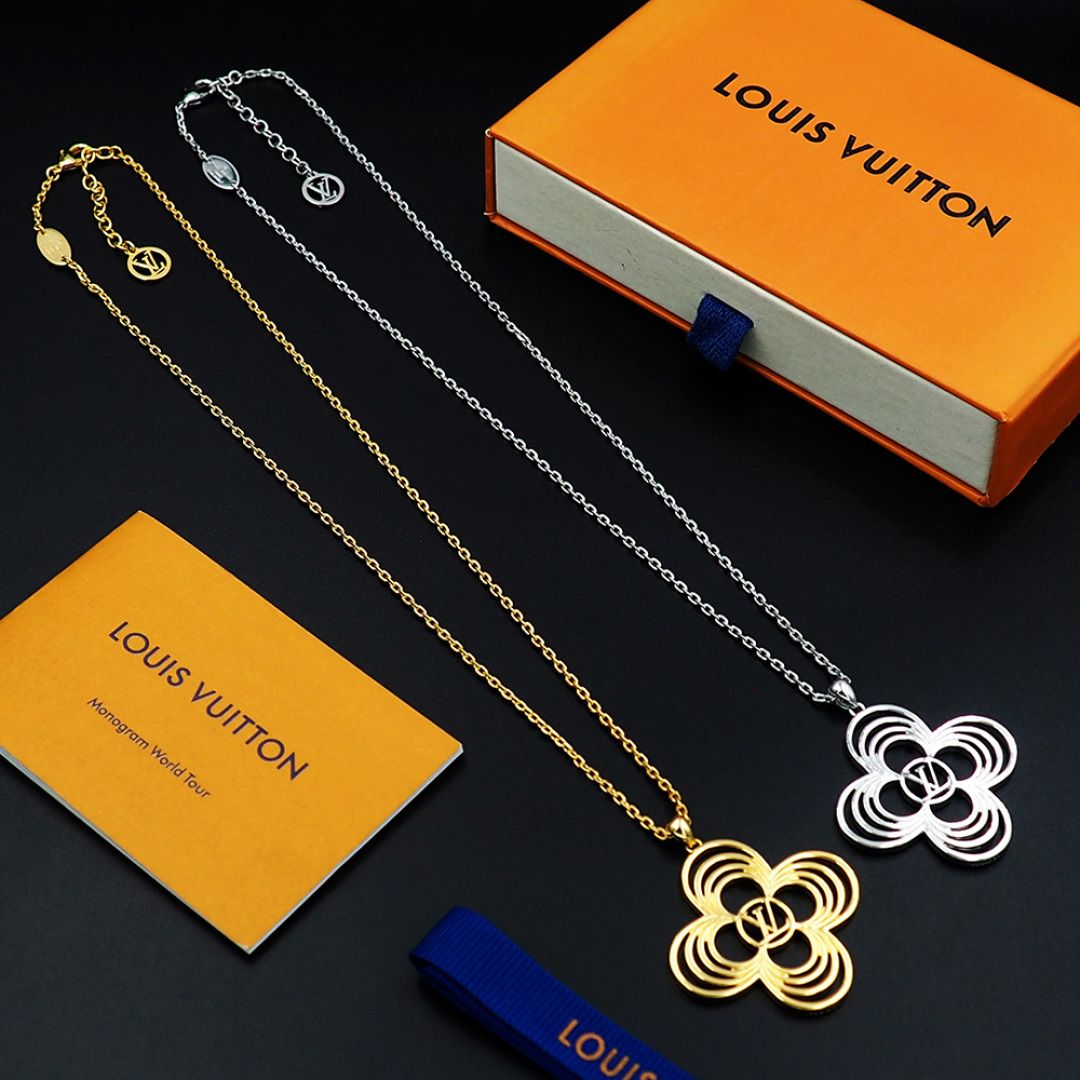 LV 一比一花卉圖騰項鍊 金色銀色精品百搭飾品｜歐美奢侈品精品推薦