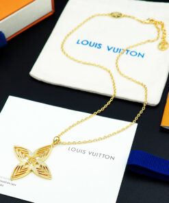 LV 原單四葉花瓣吊墜項鍊 金色精品飾品