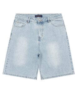 LV 原單男士牛仔短褲 淺色水洗設計 夏季休閒百搭款