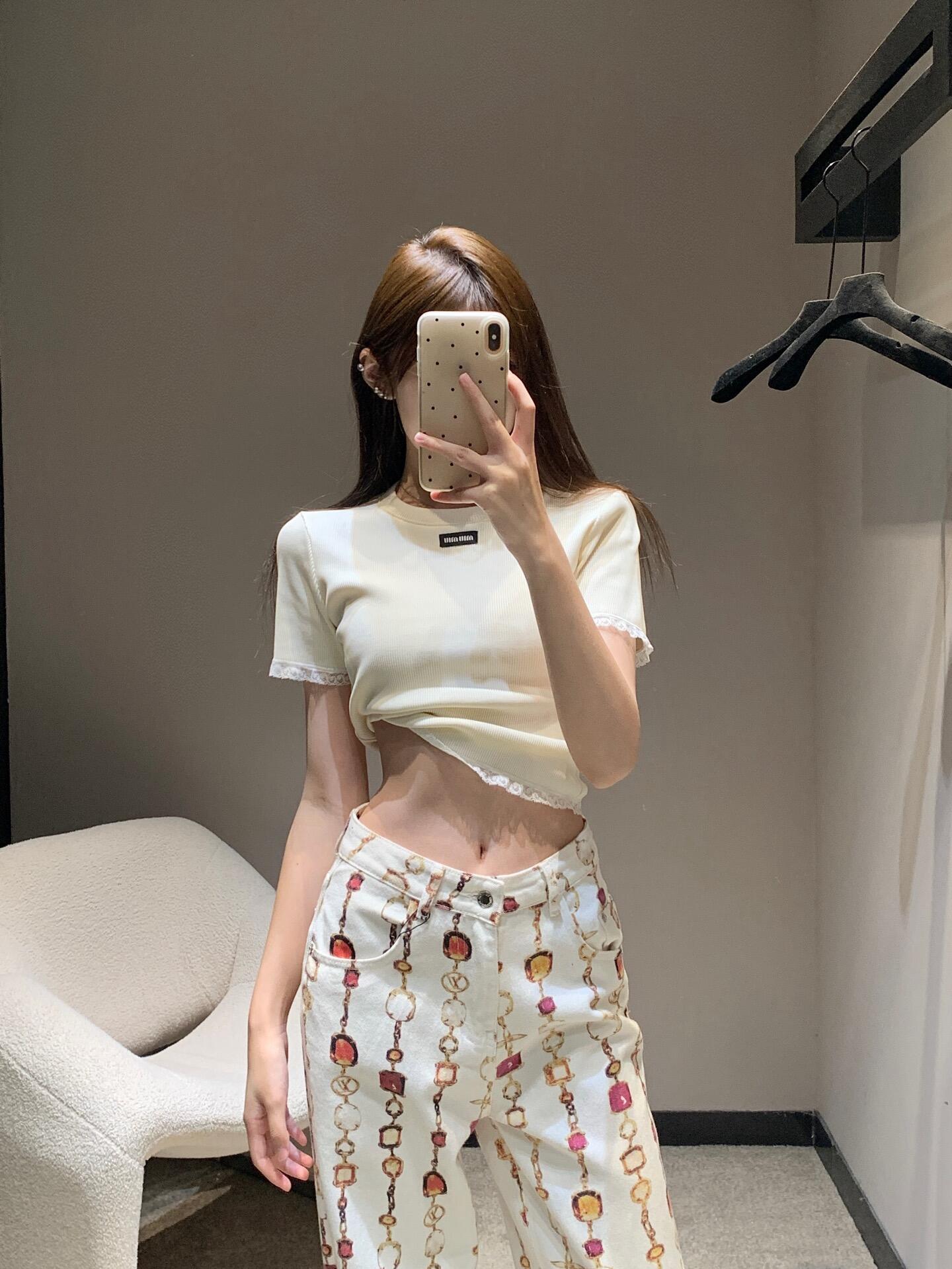 LV 原單寬鬆長褲 白色寶石鏈條印花直筒褲｜歐美奢侈品精品推薦