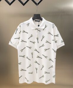 LV高仿男士白底印花POLO衫 夏季短袖休閒上衣
