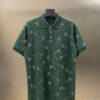 LV高仿男士深綠色POLO衫 夏季短袖潮流印花上衣｜歐美奢侈品精品推薦
