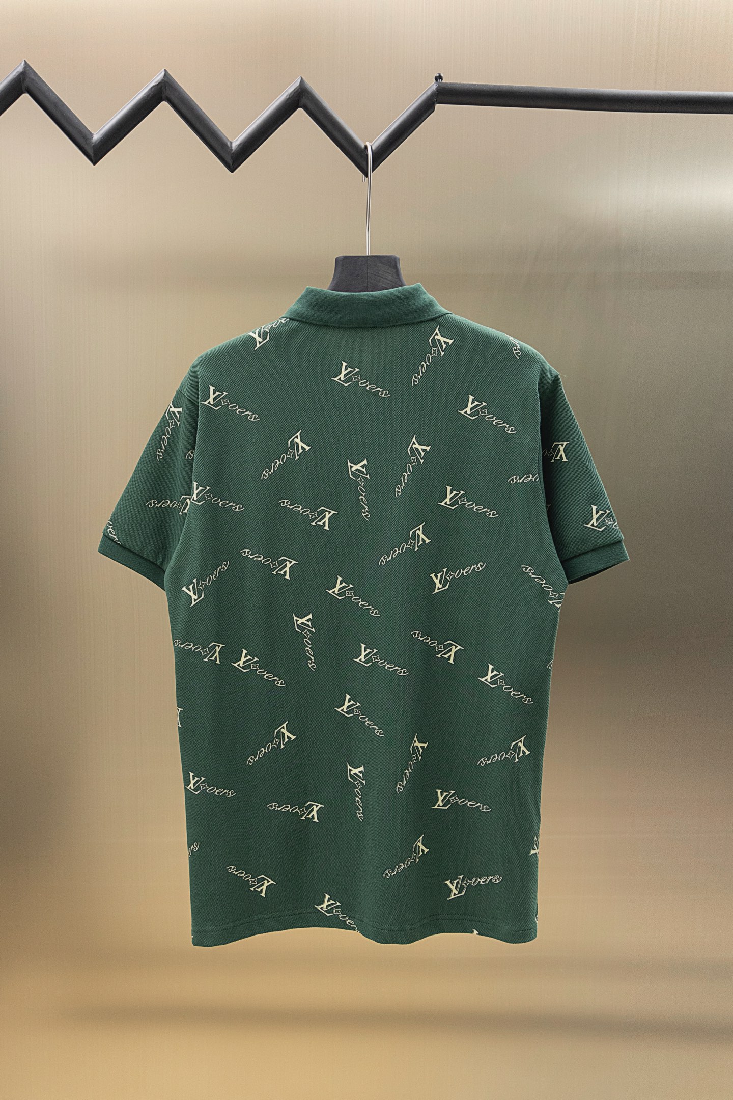LV高仿男士深綠色POLO衫 夏季短袖潮流印花上衣｜歐美奢侈品精品推薦